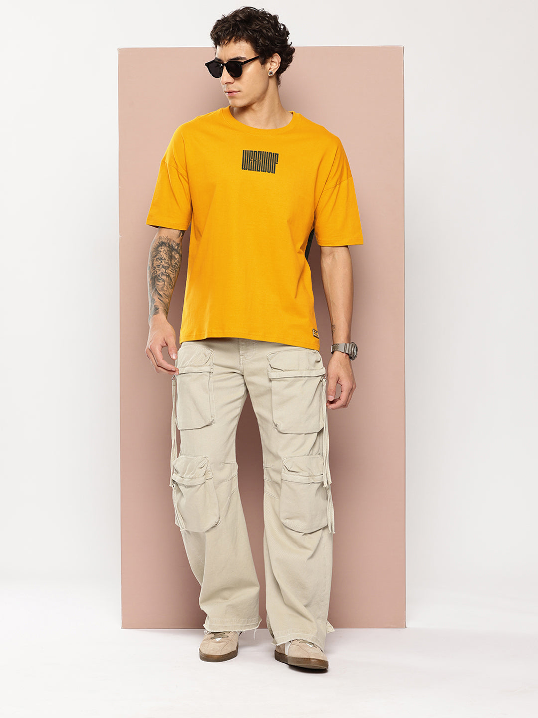 Stormborn Mens Half Sleeve Drop Shoulder Printed Oversized Fit T-Shirts