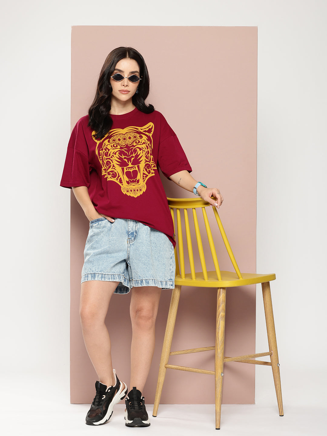 Stormborn Womens Half Sleeve Drop Shoulder Printed Oversized Fit T-Shirts