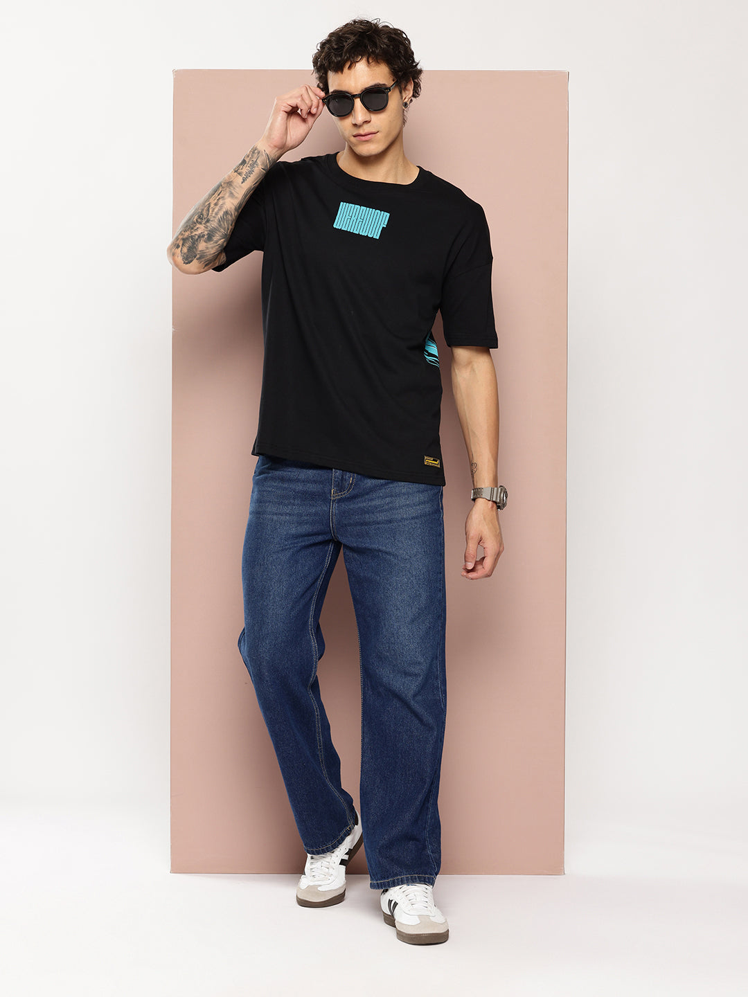 Stormborn Mens Half Sleeve Drop Shoulder Printed Oversized Fit T-Shirts