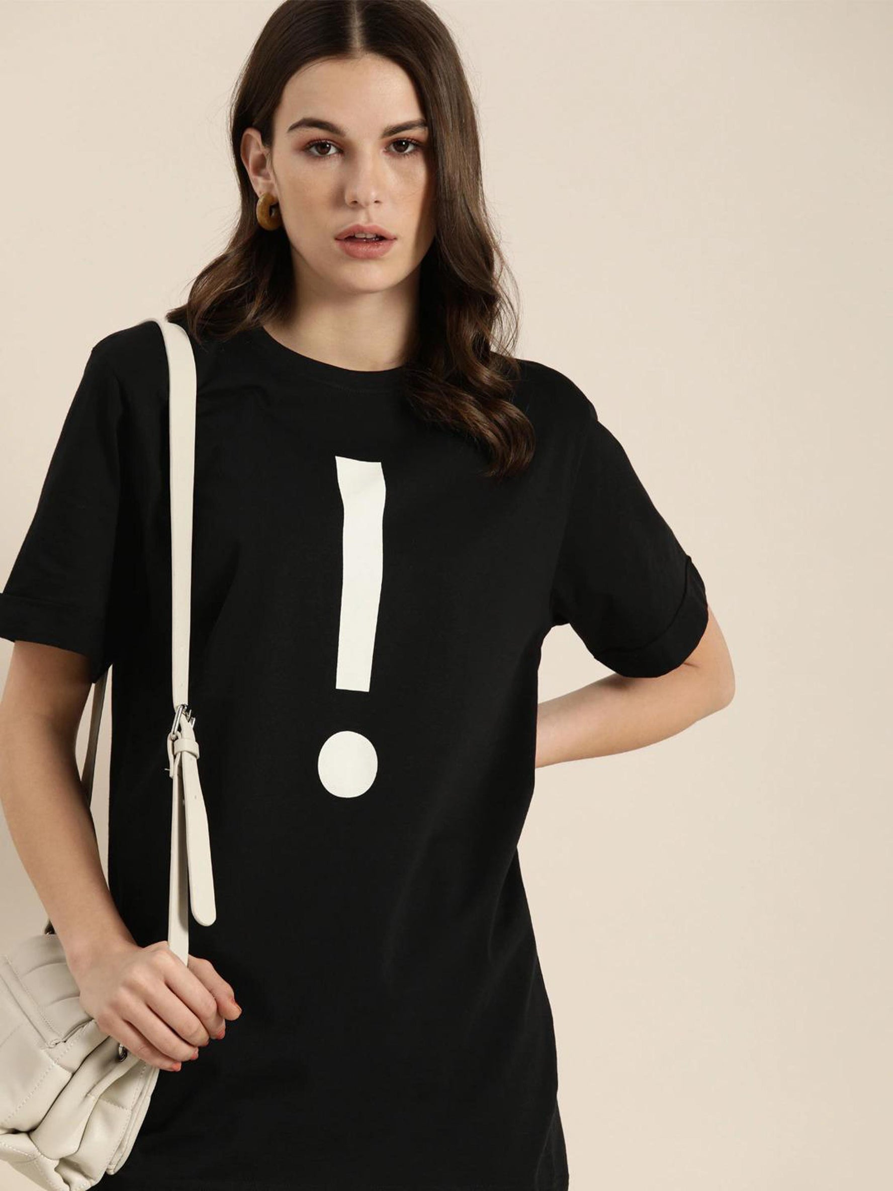 DILLINGER Womens Half Sleeve Round Neck Oversized Fit T-Shirts