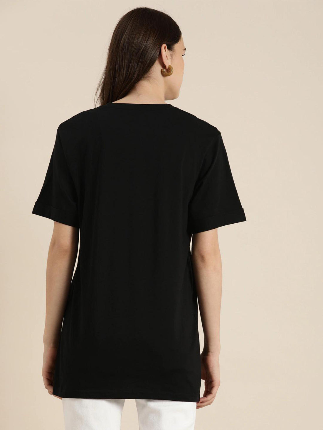 DILLINGER Womens Half Sleeve Round Neck Oversized Fit T-Shirts
