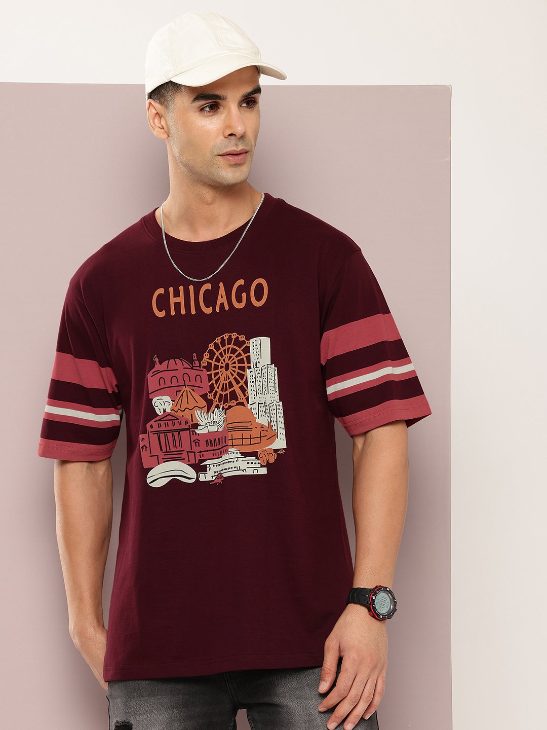 Mens Half Sleeve Round Neck Oversized Fit T-Shirts