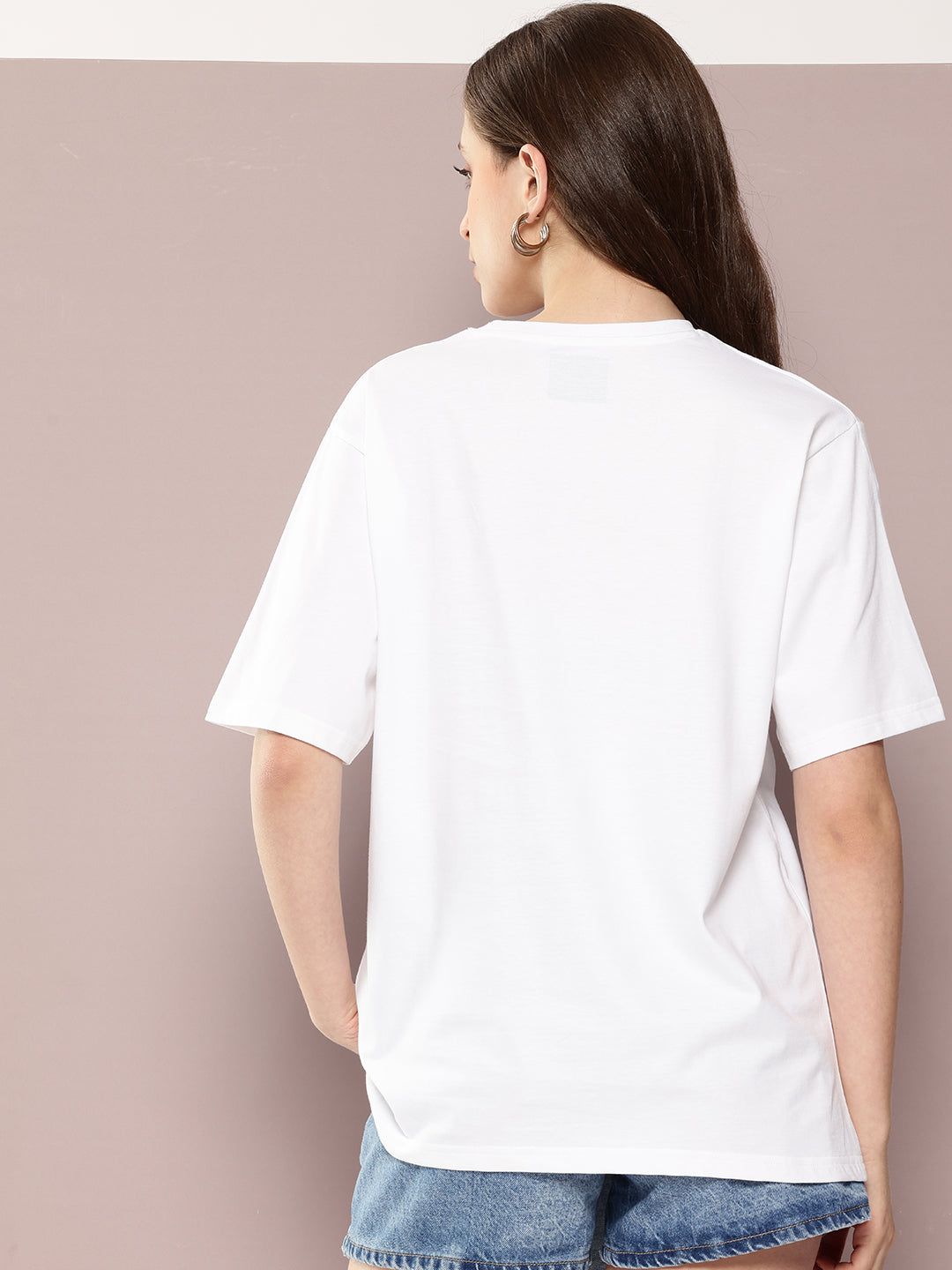 Womens Half Sleeve Round Neck Printed Oversized Fit Tshirts