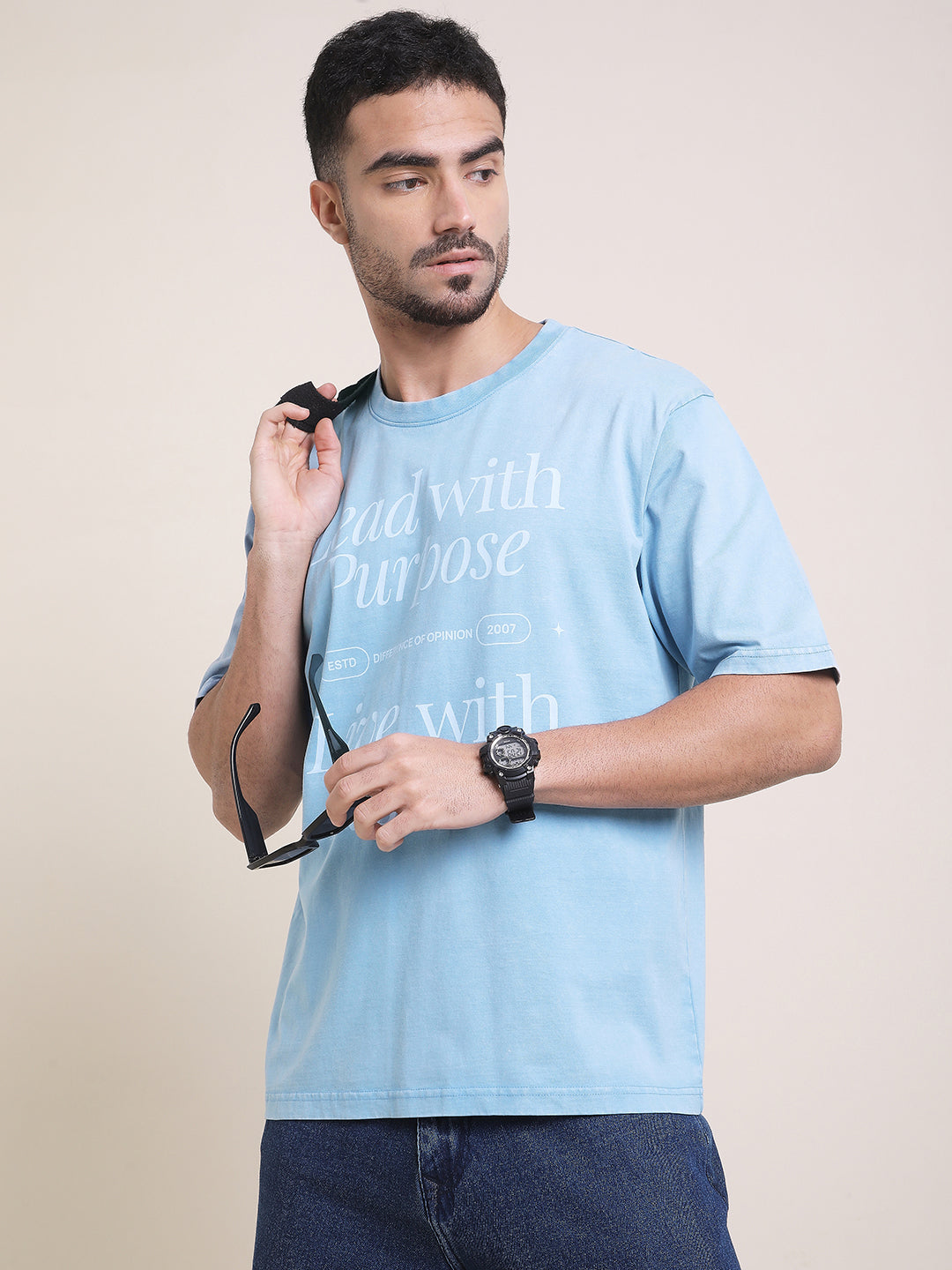 Mens Half Sleeve Round Neck Printed Oversized Fit Tshirts