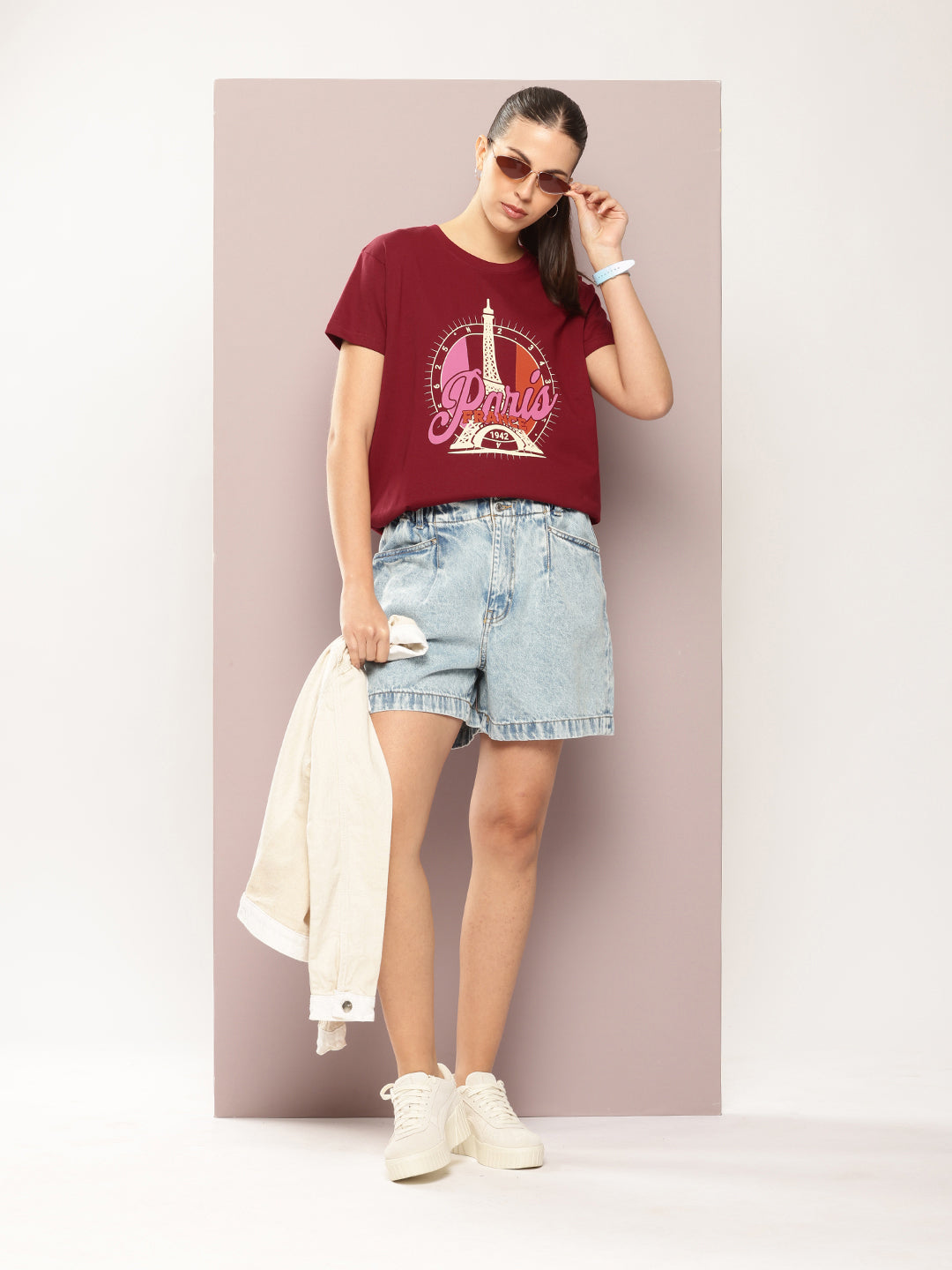Womens Half Sleeve Round Neck Printed Boxy Fit Tshirts