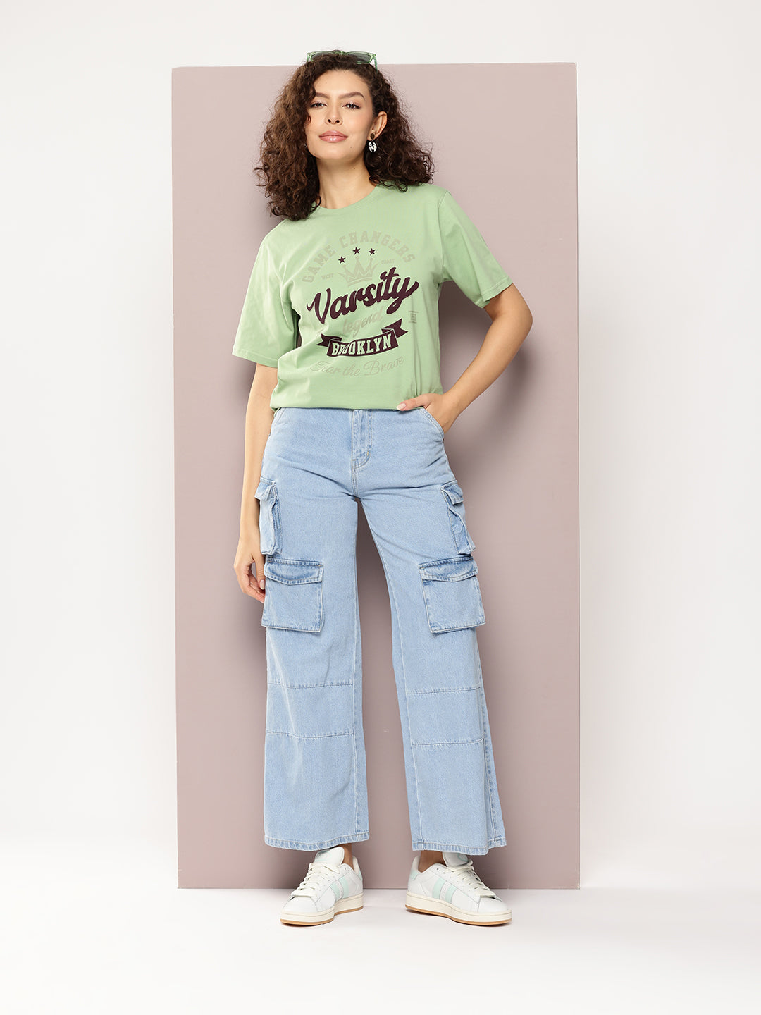 Womens Half Sleeve Round Neck Printed Oversized Fit Tshirts
