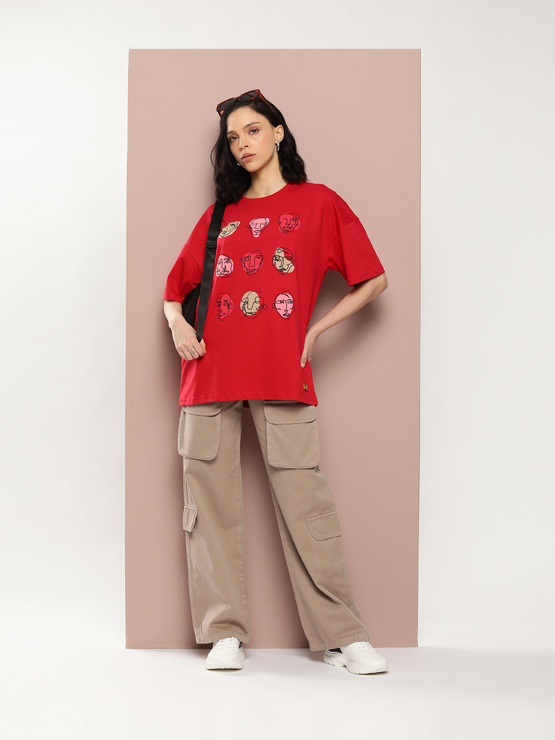 Womens Half Sleeve Drop Shoulder Printed Oversized Fit T-Shirts