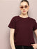 Womens Half Sleeve Round Neck Solid Boxy Fit Tshirts