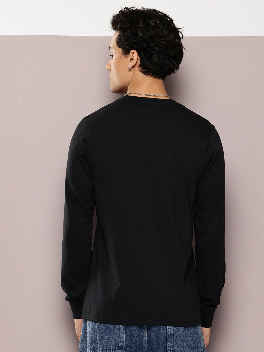 Mens Full Sleeve Round Neck Solid Regular Fit Tshirts