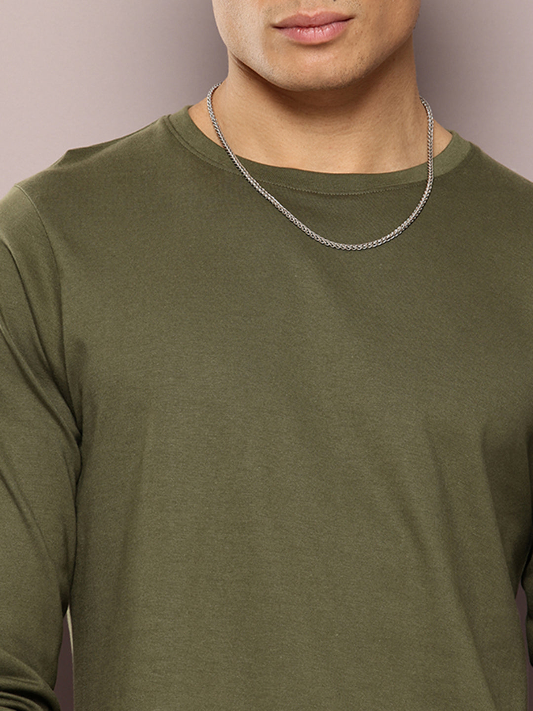Mens Full Sleeve Round Neck Solid Regular Fit Tshirts