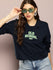 Womens Full Sleeve Polo Neck Printed Oversized Fit Tshirts