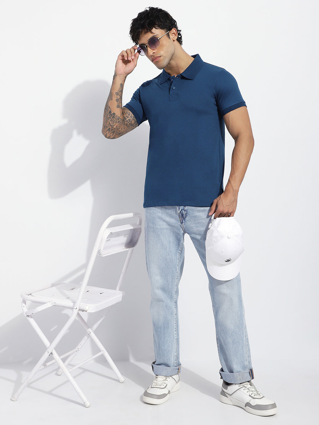 Mens Half Sleeve Polo Neck Solid Regular Fit Tshirts
