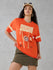 Womens Half Sleeve Puff Printed Oversized Fit Tshirt