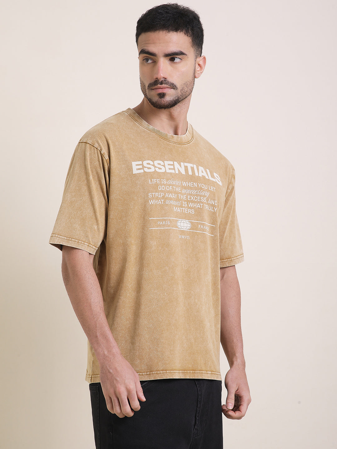 Mens Half Sleeve Round Neck Printed Oversized Fit Tshirts