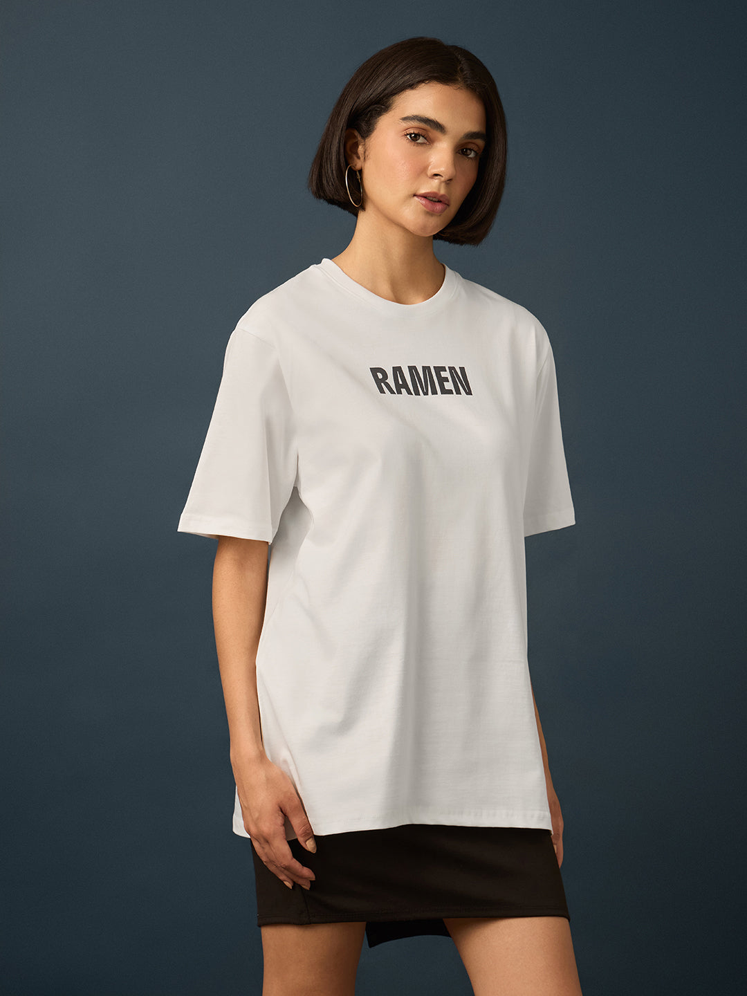 Womens Short Sleeve Printed Oversized Fit Tshirt 