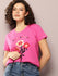 Womens Half Sleeve Round Neck Embroidery Boxy Fit Tshirts