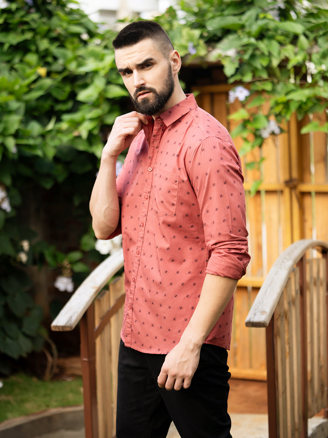 Men All Over Printed Full Sleeve Shirt With Pocket