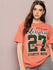 Womens Half Sleeve Round Neck Printed Oversized Fit Tshirts
