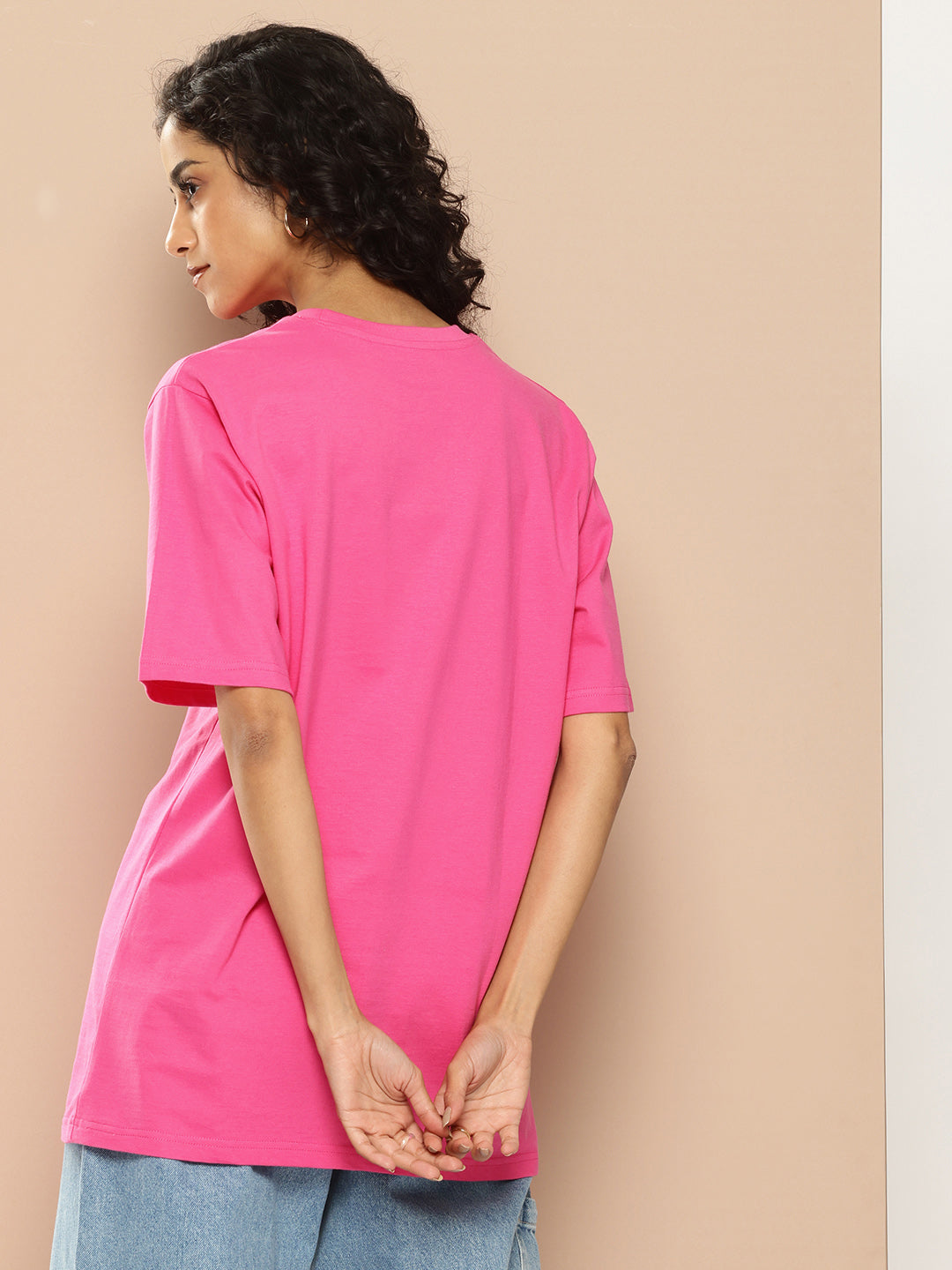 Womens Half Sleeve Round Neck Printed Oversized Fit Tshirts