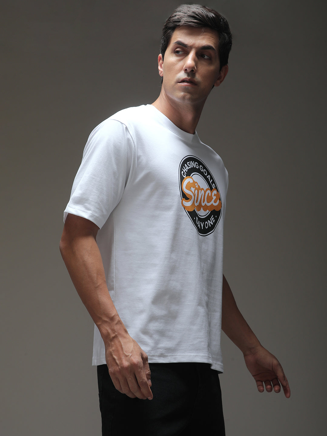 Mens Half Sleeve Round Neck Printed Oversized Fit Tshirts