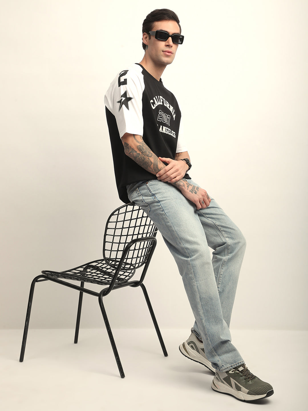 Mens Half Sleeve Round Neck Printed Oversized Fit Tshirts