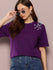 Womens Half Sleeve Round Neck Embroidered Oversized Fit Tshirts