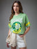 Womens Printed Round Neck Oversized Fit Tshirt