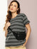 Womens Half Sleeve Round Neck All-Over Striped Boxy Fit Tshirts