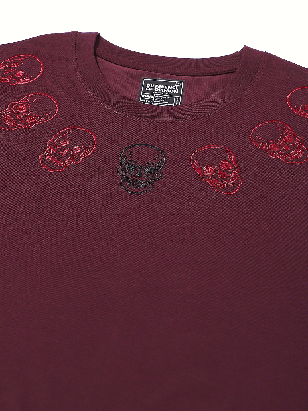 Mens Half Sleeve Round Neck Embroidered Oversized Fit Tshirts
