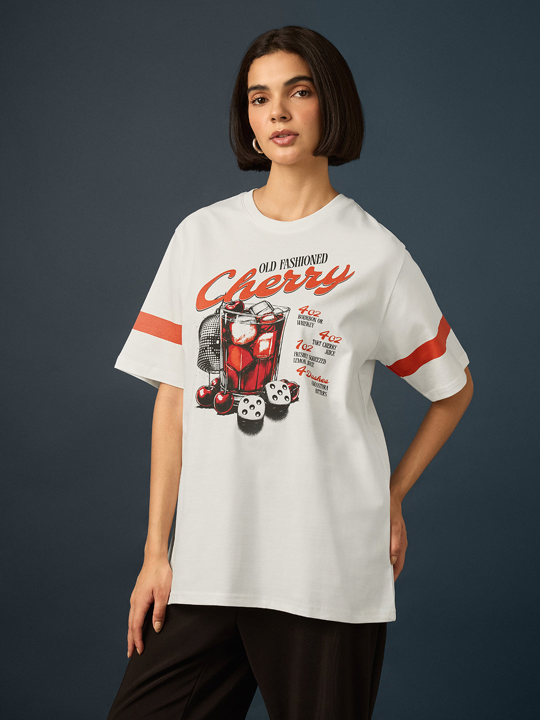 Womens Short Sleeve Printed Oversized Fit Tshirt 