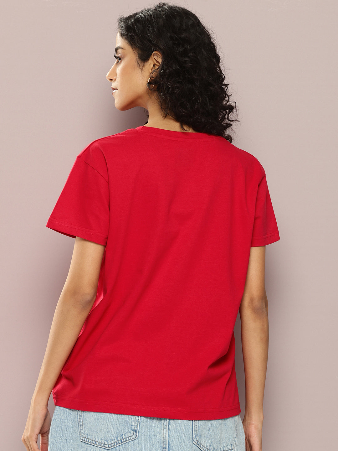 Womens Half Sleeve Round Neck Printed Boxy Fit Tshirts
