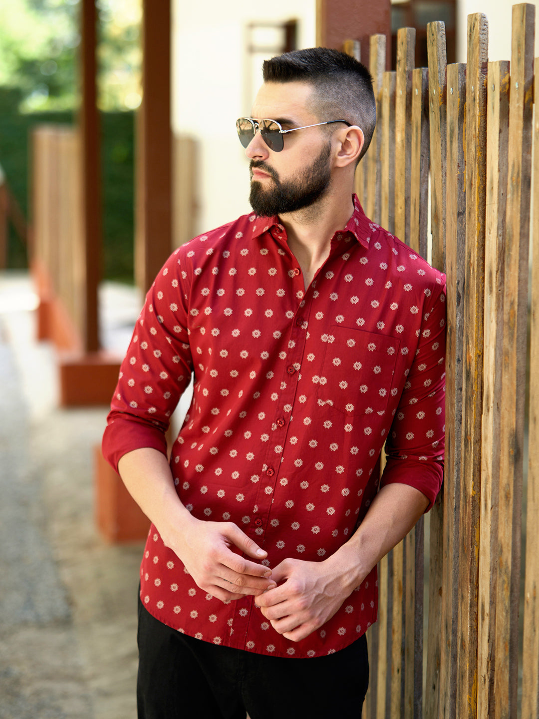 Men All Over Printed Full Sleeve Shirt With Pocket