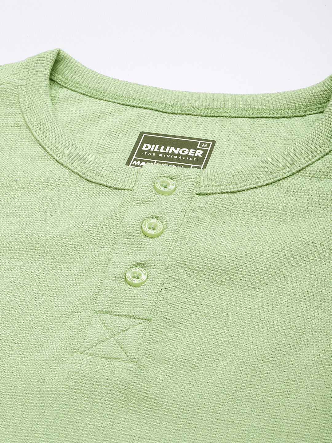 Mens Full Sleeve Henley Neck Solid Regular Fit Tshirts