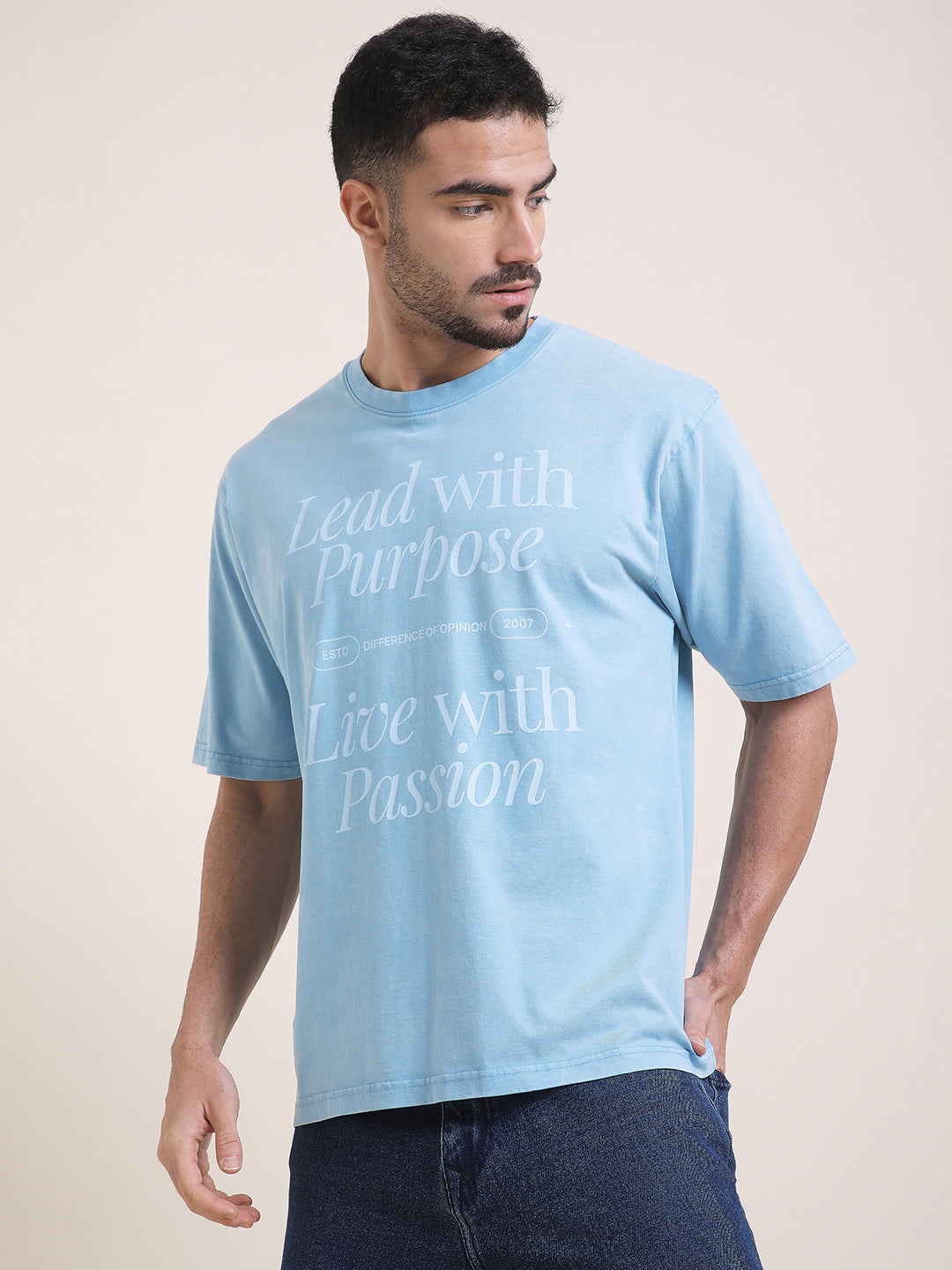 Mens Half Sleeve Round Neck Printed Oversized Fit Tshirts