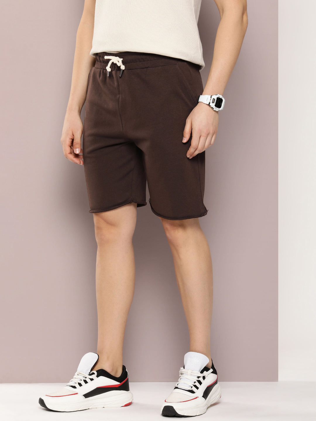 Men Solid Regular Fit Shorts