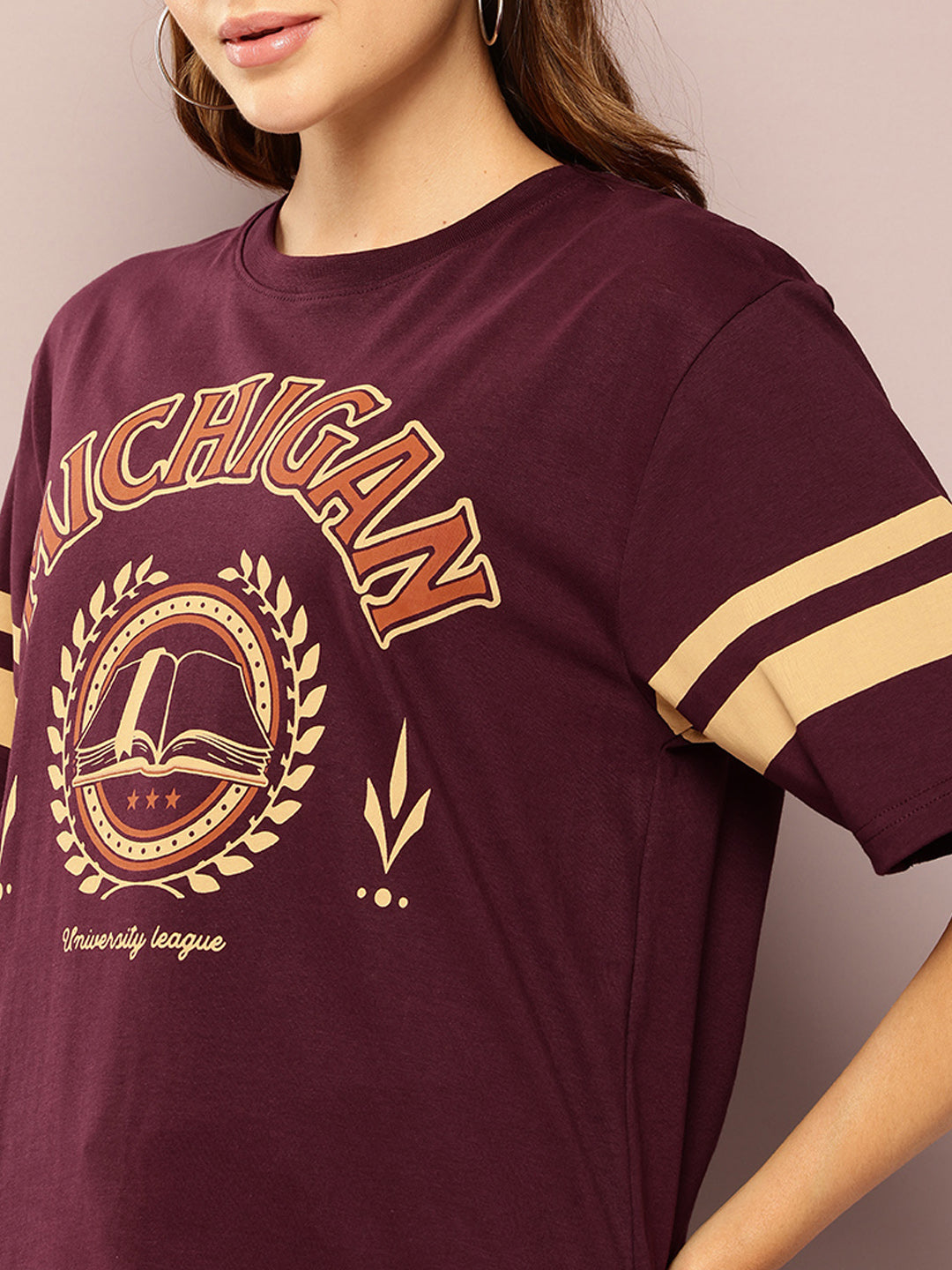 Womens Short Sleeve Printed Oversized Fit Tshirt