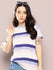 Womens Half Sleeve Round Neck All-Over Striped Regular Fit Tshirts