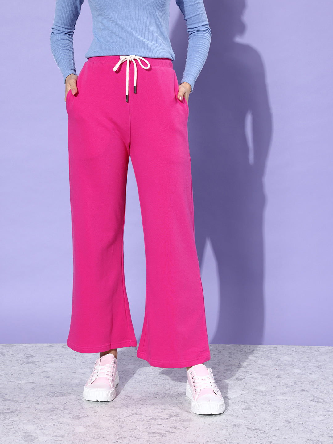 Women Solid Relaxed Fit Track Pant