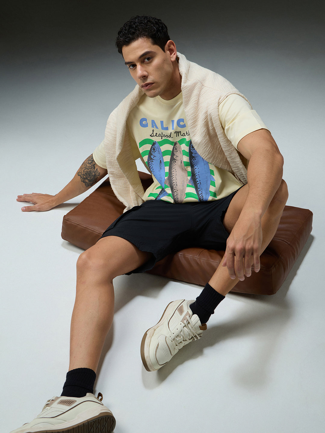 Mens Round Neck Half Sleeve Printed Oversized Fit Tshirt