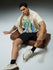 Mens Round Neck Half Sleeve Printed Oversized Fit Tshirt