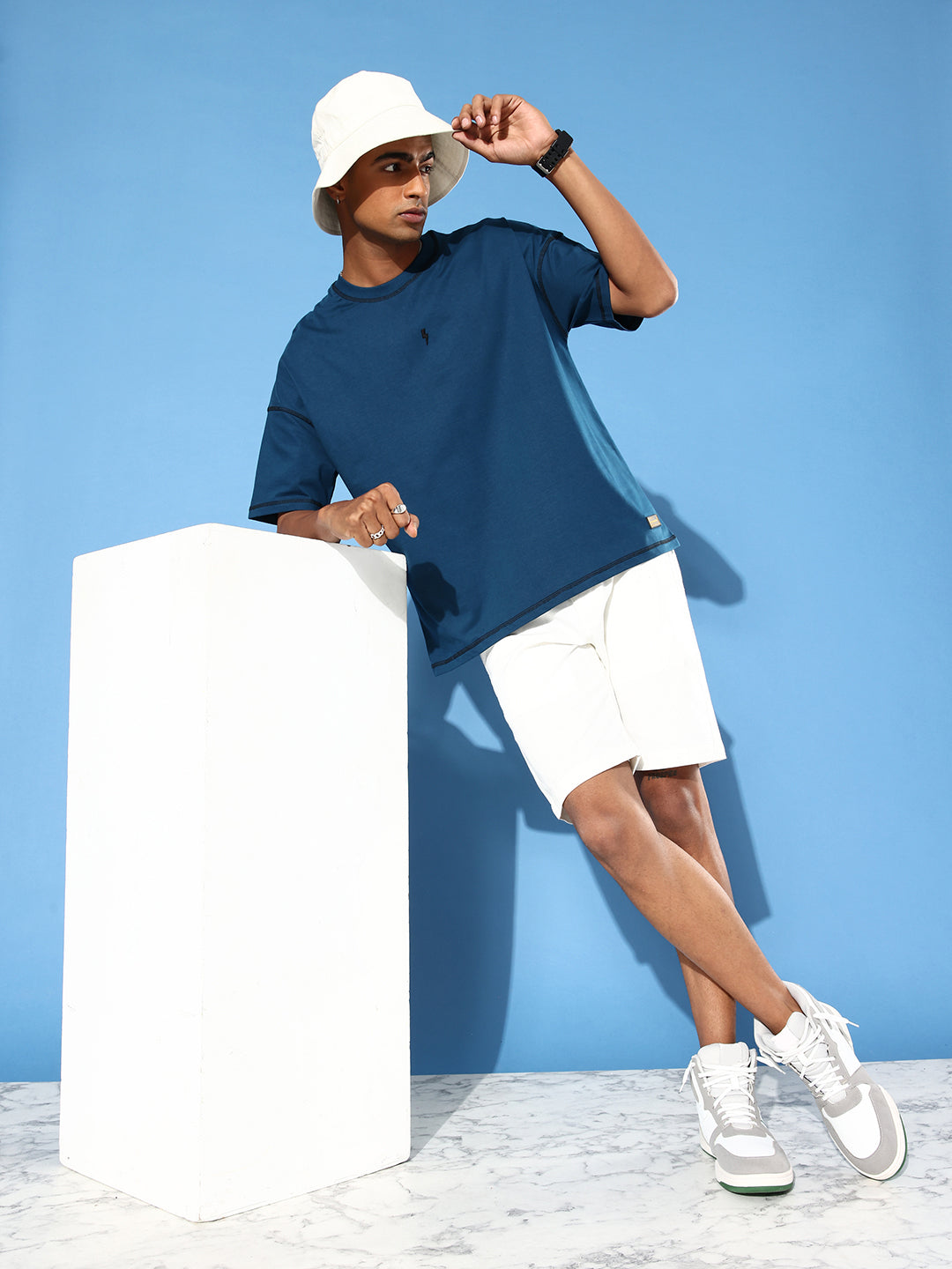 Mens Half Sleeve Drop Shoulder Plain Oversized Fit T-Shirts