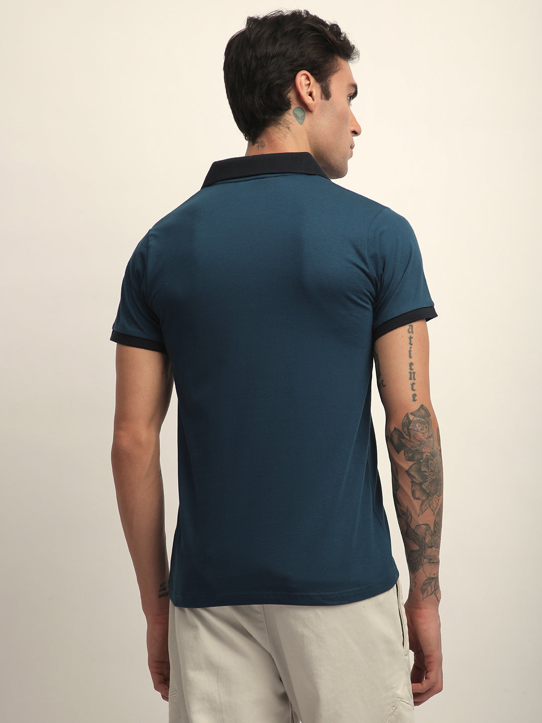 Mens Half Sleeve Polo Neck Solid Regular Fit Tshirts