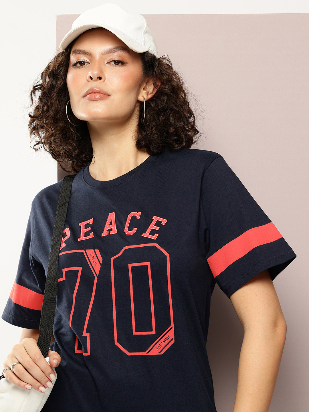 Womens Half Sleeve Round Neck Printed Oversized Fit Tshirts