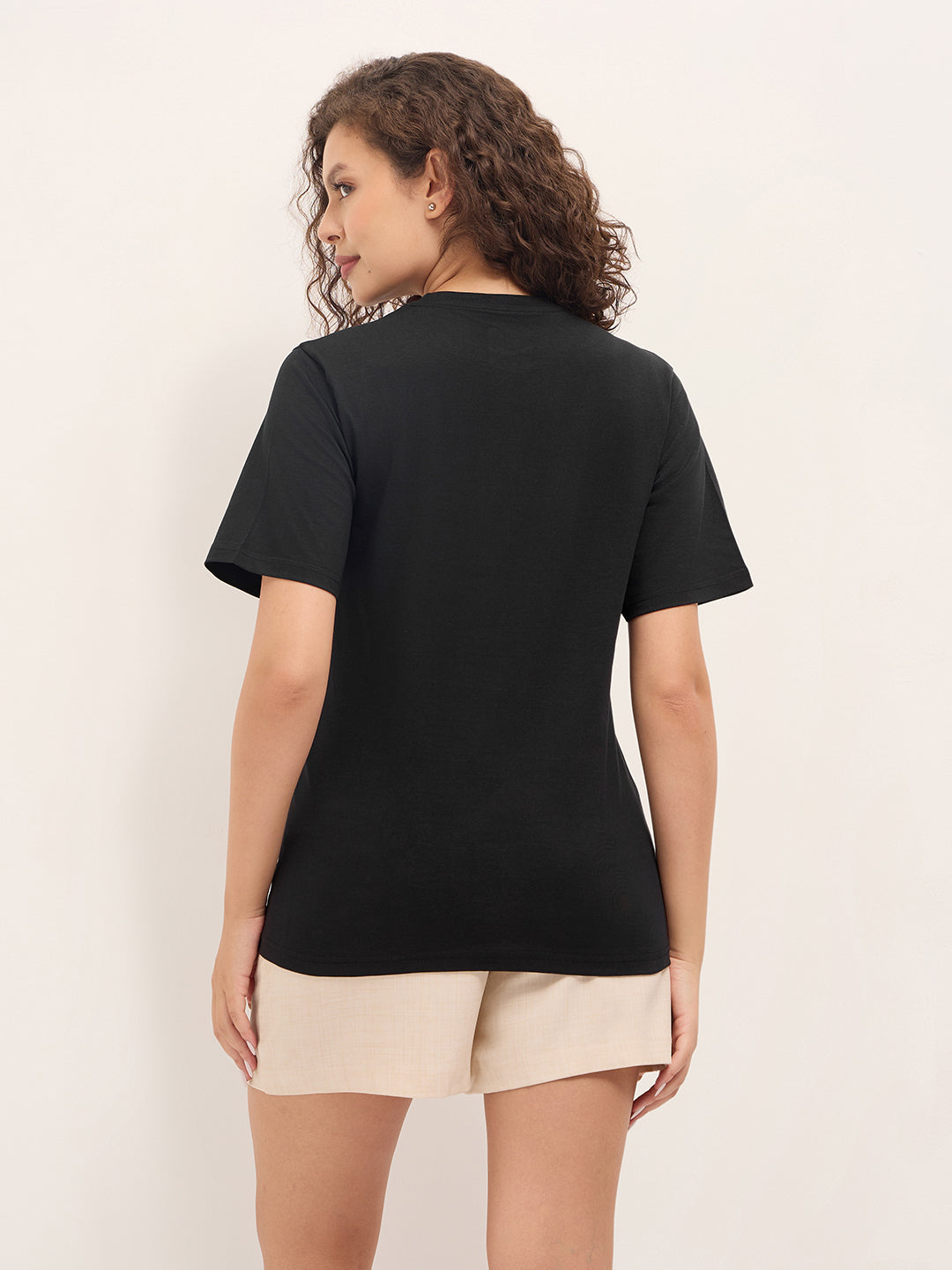 Womens Half Sleeve Round Neck Printed Oversized Fit Tshirts