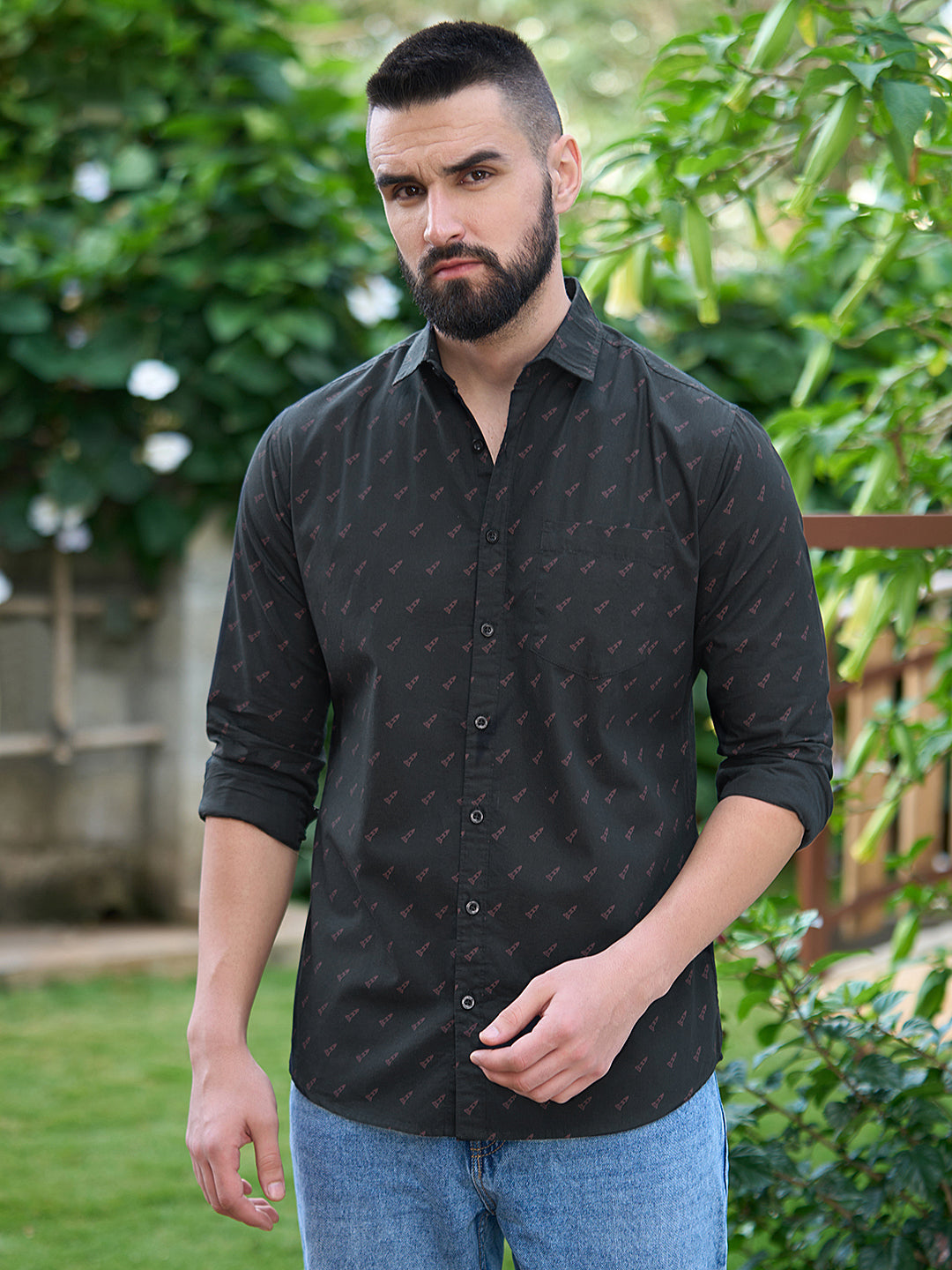 Men All Over Printed Full Sleeve Shirt With Pocket