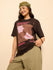 Womens Puff Printed Oversized Fit Cotton T-Shirt