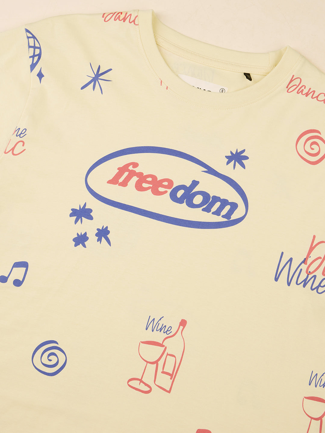 Womens All Over Printed Oversized Fit Cotton T-Shirt