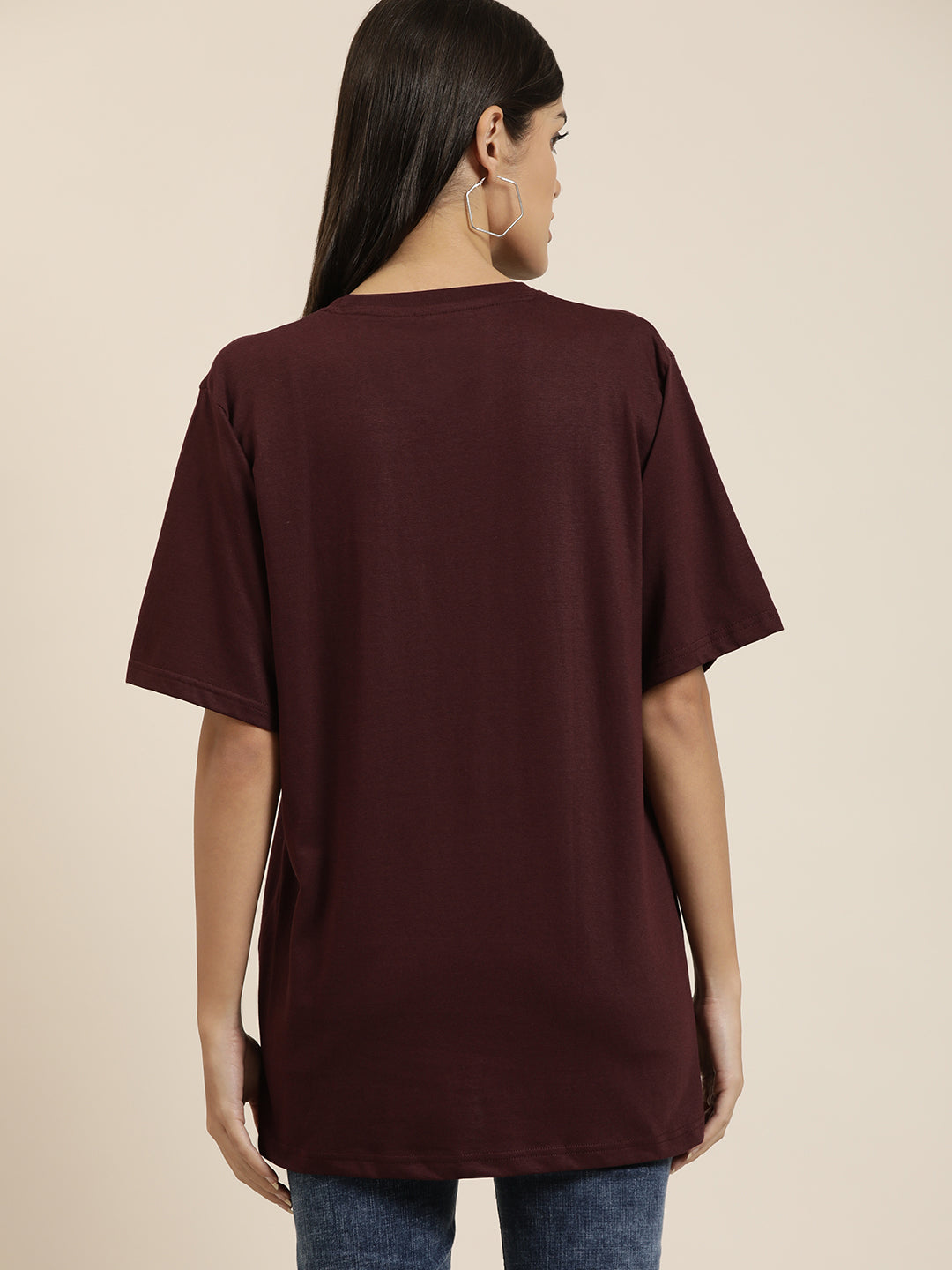 Womens Half Sleeve Round Neck Oversized Fit T-Shirts