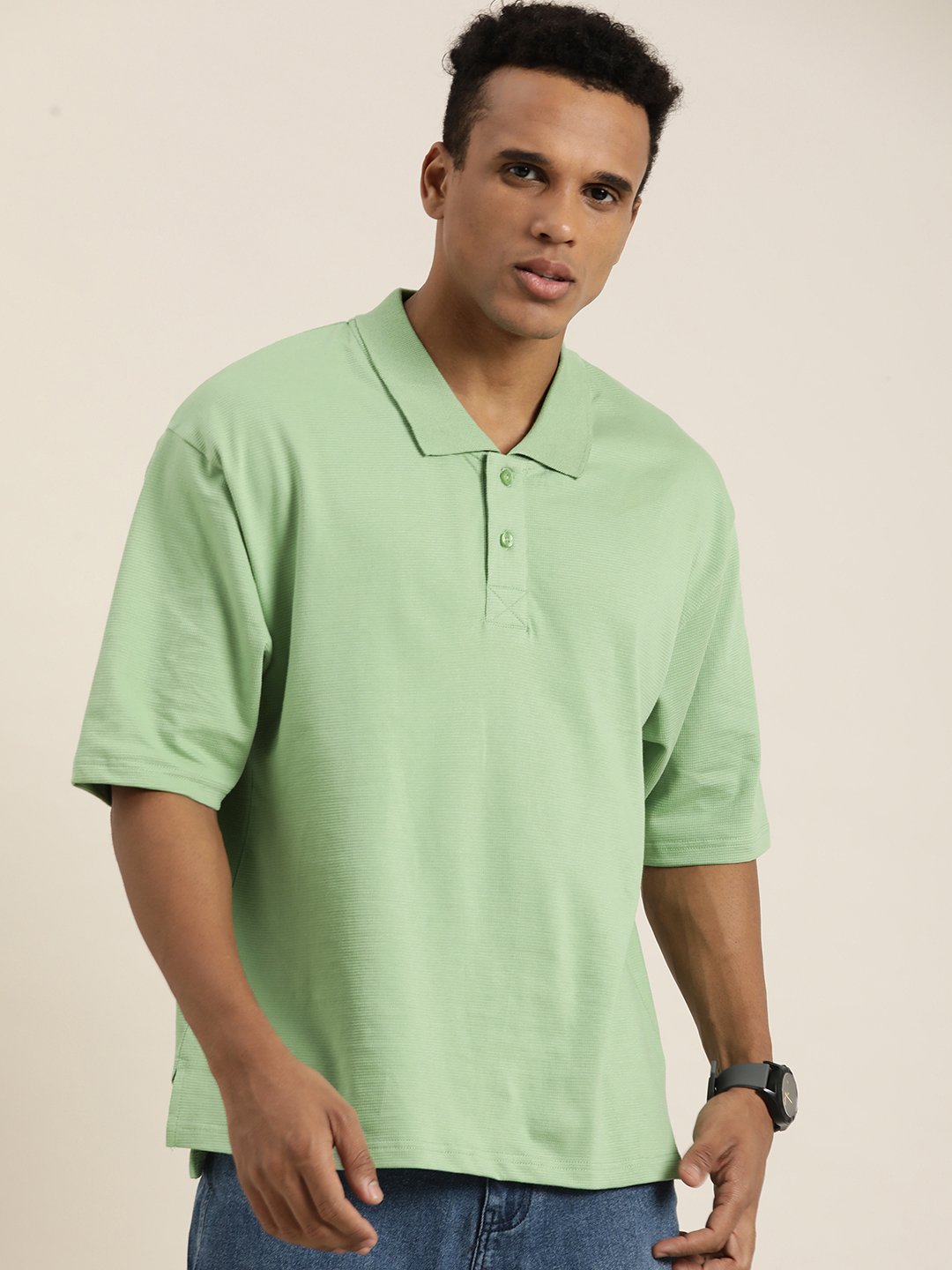 Mens Half Sleeve Oversized Fit Polo T-Shirts