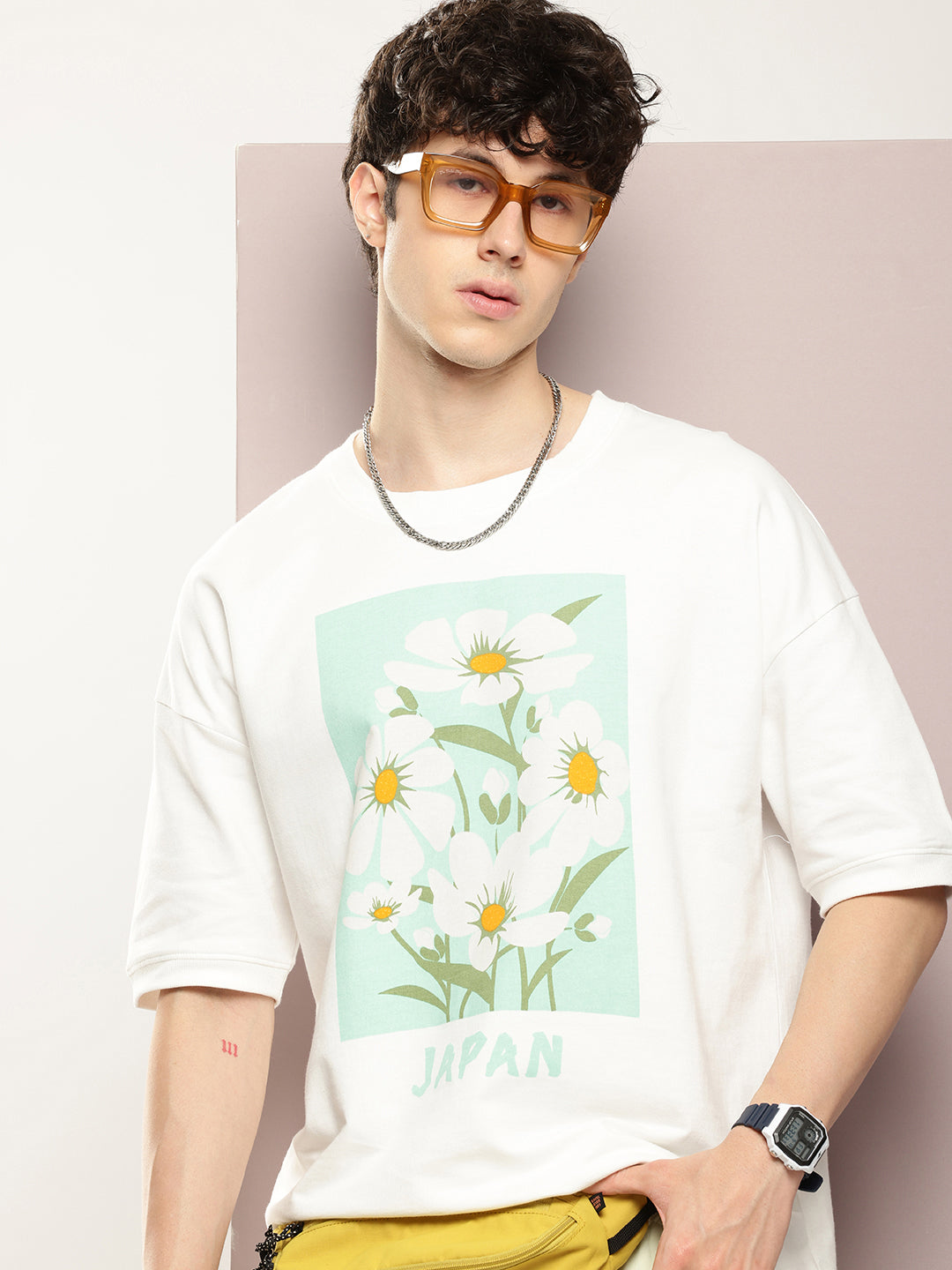 Mens Half Sleeve Round Neck Printed Oversized Fit Tshirts